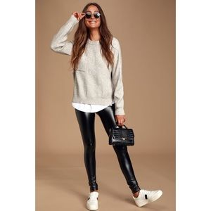 Rock Music Black Vegan Leather Leggings